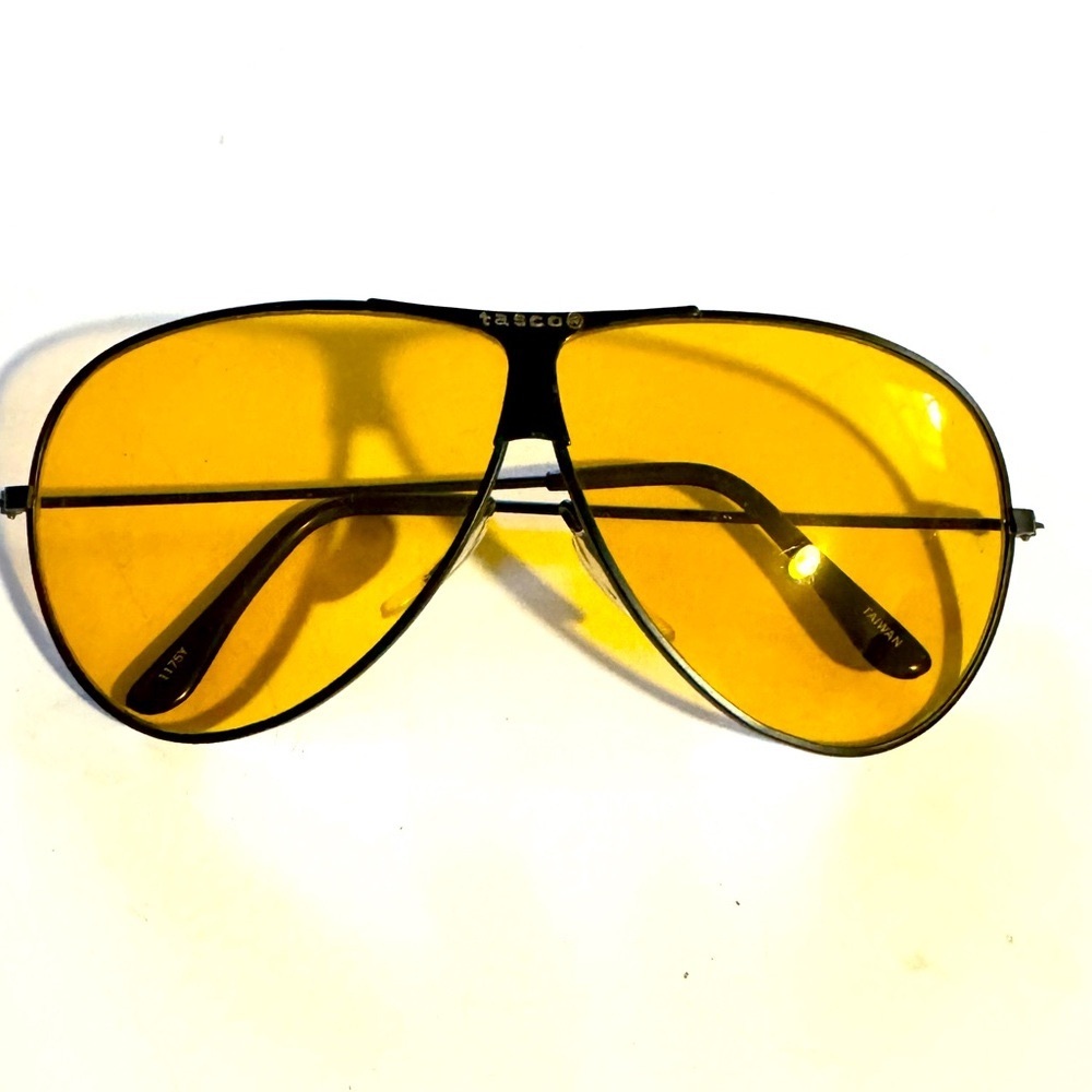 Vintage 1980’s Tasco Yellow Black Aviators Large
